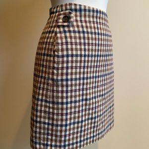 Checked wool skirt